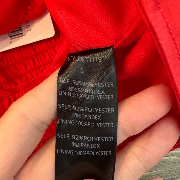 Windsor Sexy Sleek Tie-Front Cutout Satin Corset Bustier Crop Top Cherry Red - Picture 9 of 11